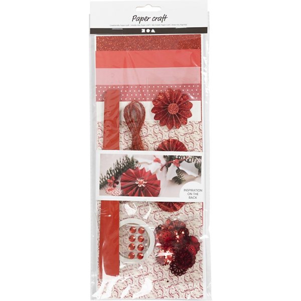 Set créatif - découpage papier - rouge - crème Set créatif - découpage papier - rouge - crème