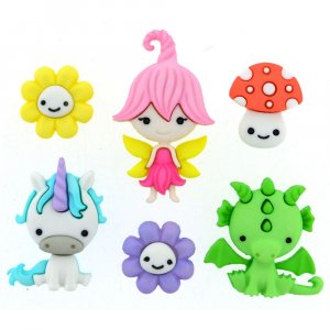 Boutons multicolores 20x35 mm - Fées bienvenues Boutons multicolores 20x35 mm - Fées bienvenues