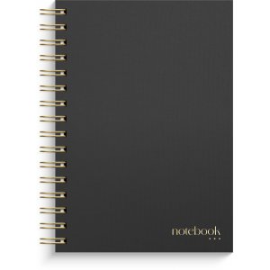Cahier A5 à spirale noire à points Cahier A5 à spirale noire à points