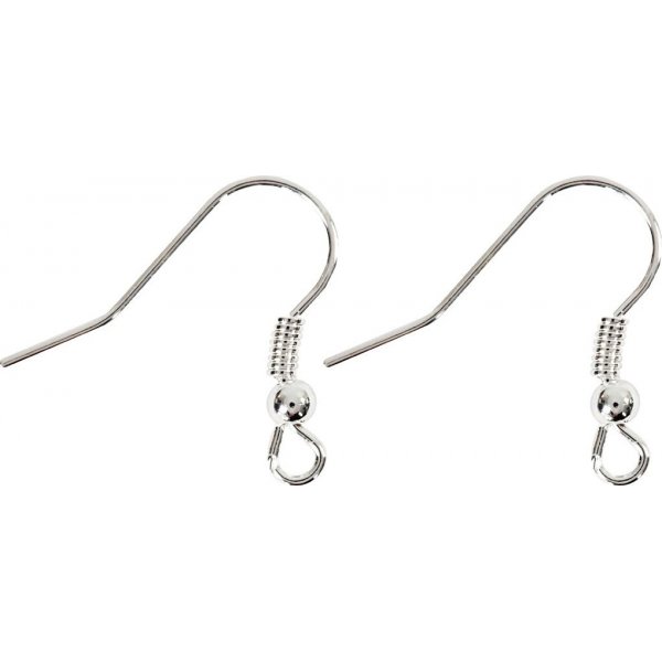 Crochets d'oreilles franais - plaqu argent - 10 pcs