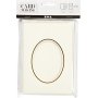 Carte passe-partout avec enveloppe - blanc cass - ovale avec bord dor - 10 sets