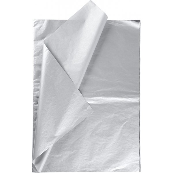 Papier de soie - argent - 50 x 70 cm - 14 g -6 feuilles Papier de soie - argent - 50 x 70 cm - 14 g -6 feuilles