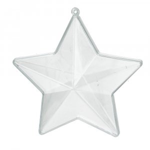 Forme en plastique 80 mm - paquet de 20 - étoile transparente, angulaire, séparable Forme en plastique 80 mm - paquet de 20 - étoile transparente, angulaire, séparable