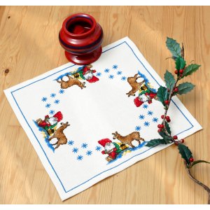 Kit de broderie Toile - Père Noël avec cerf Kit de broderie Toile - Père Noël avec cerf