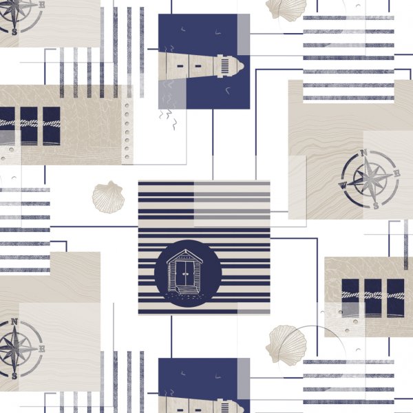 Toile cire PVC Maritime