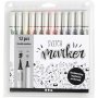 Marqueurs de croquis - couleurs standards - 12 pcs