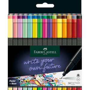 Ensemble de feutres - Faber-Castell - Grip Finepen - 30 couleurs Ensemble de feutres - Faber-Castell - Grip Finepen - 30 couleurs