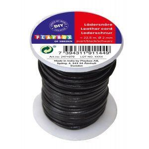 Cordon en cuir 22,5 m noir Cordon en cuir 22,5 m noir