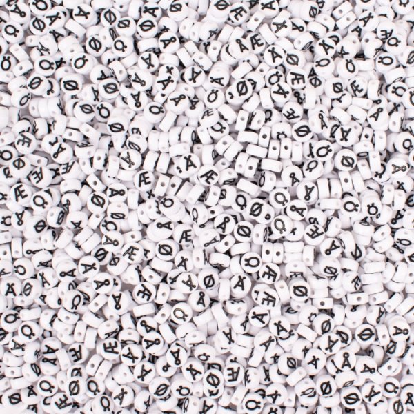 Perles lettres,  7 mm, ,,,, 300 pcs