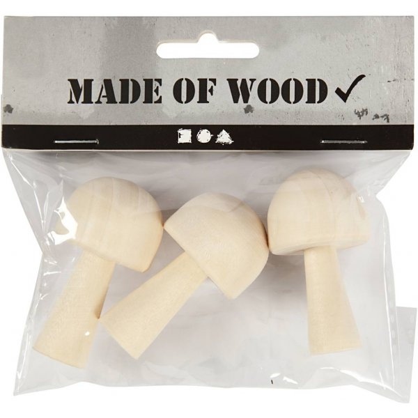 ponge en bois - D2,9 cm - H5,2 cm - 3 pcs