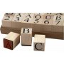 Timbres - lettres et chiffres - 20 x 20 mm - 45 pcs