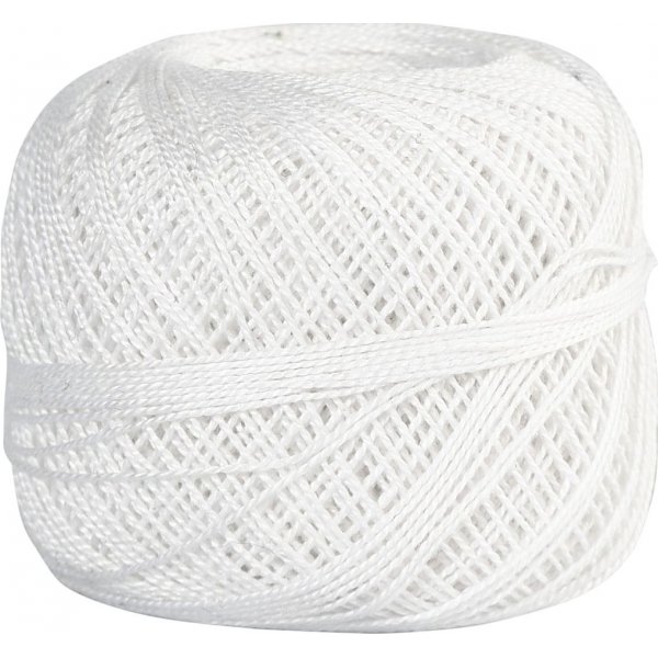 Fil de coton merceris - blanc - 20 g