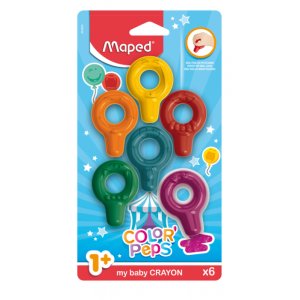 Le coffret de crayons - Maped - Crayons plastiques bébé pack de 6 Le coffret de crayons - Maped - Crayons plastiques bébé pack de 6