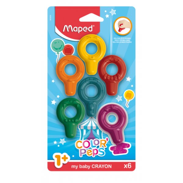 Le coffret de crayons - Maped - Crayons plastiques bébé pack de 6 Le coffret de crayons - Maped - Crayons plastiques bébé pack de 6