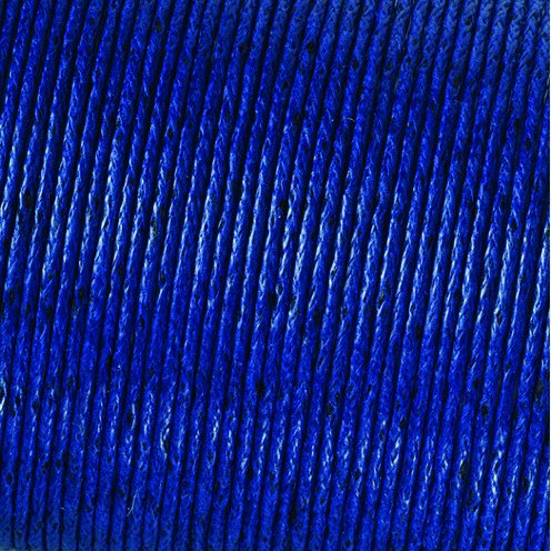 Cordon coton ciré bleu Cordon coton ciré bleu