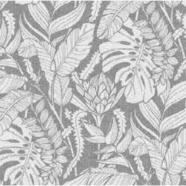 Toile cirée élégance feuilles grises