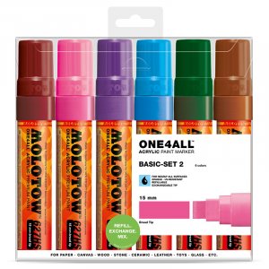 Marqueurs acryliques One4All 15mm 6 Pens - Basic II Marqueurs acryliques One4All 15mm 6 Pens - Basic II