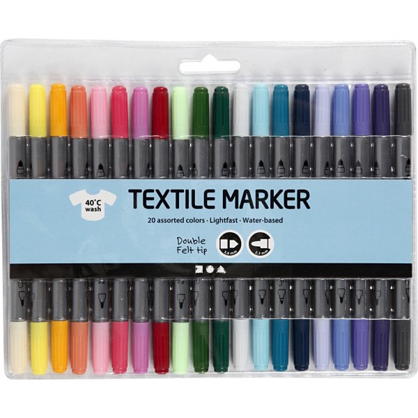Marqueurs textiles - couleurs complémentaires - 20 pcs Marqueurs textiles - couleurs complémentaires - 20 pcs