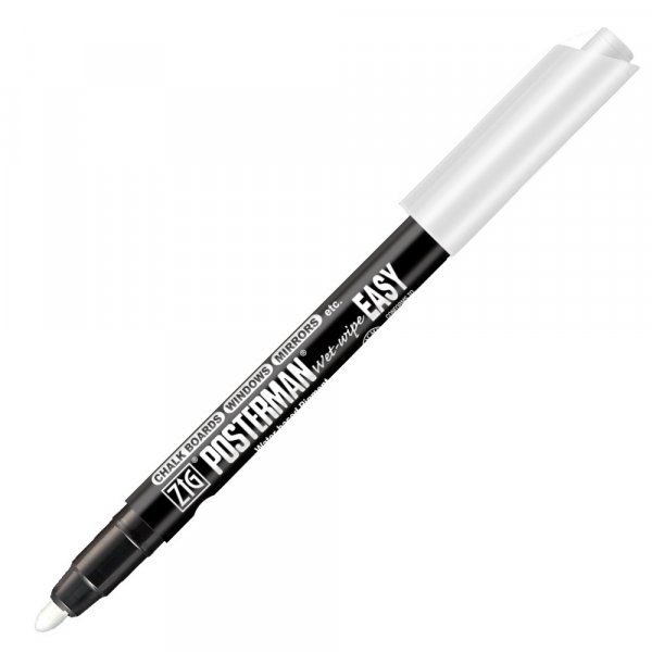Stylo pigmenté ZIG Posterman Wet wipe - Blanc