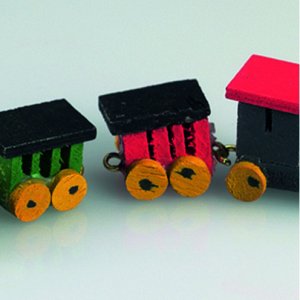 Miniature 8 cm - 4 parties Train en bois Miniature 8 cm - 4 parties Train en bois