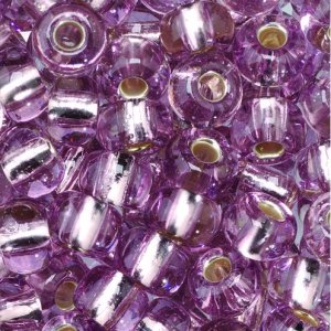 Perles rocaille ø 5,5 mm - violet 17 g doublé argent Perles rocaille ø 5,5 mm - violet 17 g doublé argent
