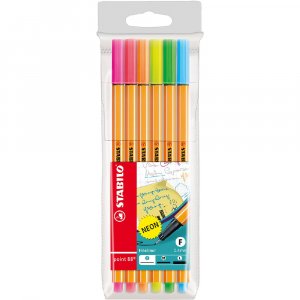 Fineliner Point 88 paquet de 6 - Néon Fineliner Point 88 paquet de 6 - Néon
