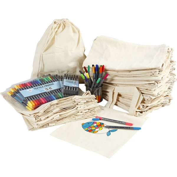 Sacs  chaussures et textiles avec marqueur - couleurs mlanges