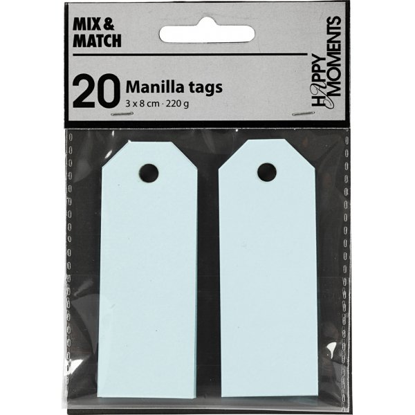 Etiquettes Manille - bleu clair - 20 pcs