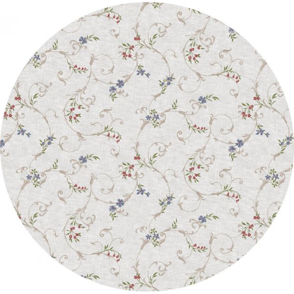 Boucle ronde en toile cire PVC - Bleu/Rouge