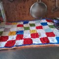 Image client Toile cir�e ronde - Hilda blanc/rouge