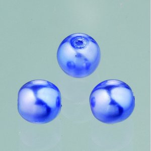 Perles de verre cire brillante 6 mm - bleu 40 pcs. Perles de verre cire brillante 6 mm - bleu 40 pcs.