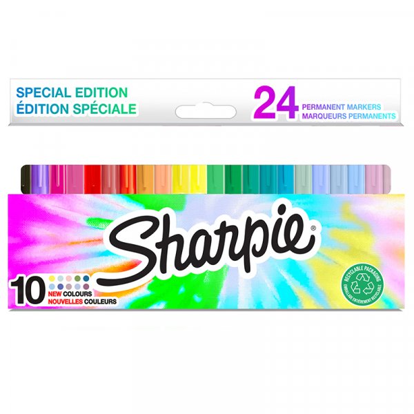 Ensemble de stylos fibre Sharpie Permanent Market - Paquet de 24 - Couleurs assorties