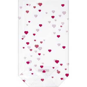 Sachet cellophane - Coeurs - 115x190 mm Sachet cellophane - Coeurs - 115x190 mm