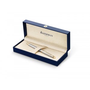 Stylo bille Waterman Hémisphère - Acier inoxydable Garniture Dorée - Bleu Moyen Stylo bille Waterman Hémisphère - Acier inoxydable Garniture Dorée - Bleu Moyen