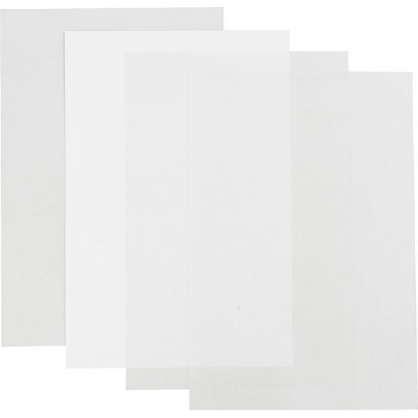 Feuille plastique rtractable - Transparent brillant - Transparent mat - Blanc mat - 4 feuilles