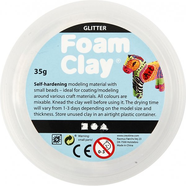Foam Clay - blanc - paillettes - 35 g