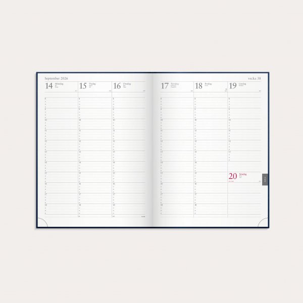 Agenda hebdomadaire 2026 en similicuir bleu foncé Agenda hebdomadaire 2026 en similicuir bleu foncé