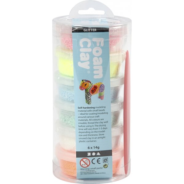 Foam Clay® - couleurs pastel - paillettes - 6 x 14 g Foam Clay® - couleurs pastel - paillettes - 6 x 14 g