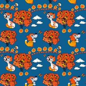 Tricot à motifs 150 cm - Vacances d'été Bleu Tricot à motifs 150 cm - Vacances d'été Bleu