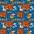 Tricot � motifs 150 cm - Vacances d'�t� Bleu