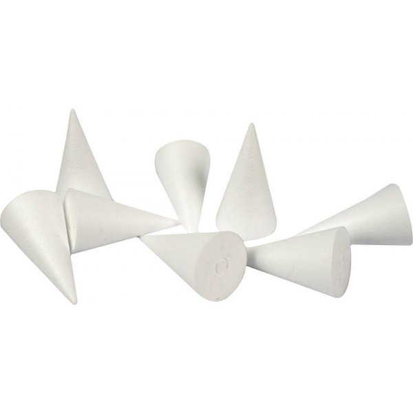 Cnes en polystyrne - blanc - 5,5 cm - 50 pcs