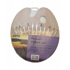Palette de 18 cm avec 12 pinceaux Palette de 18 cm avec 12 pinceaux