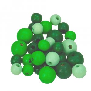 Perles en bois 8,10,12 mm - mélange vert 25 g taille mix Perles en bois 8,10,12 mm - mélange vert 25 g taille mix