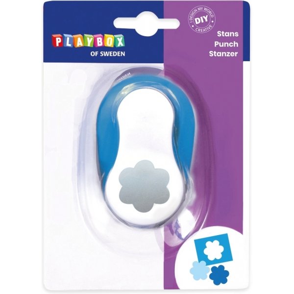 Fleur punch 2,5 cm - Bleu/blanc