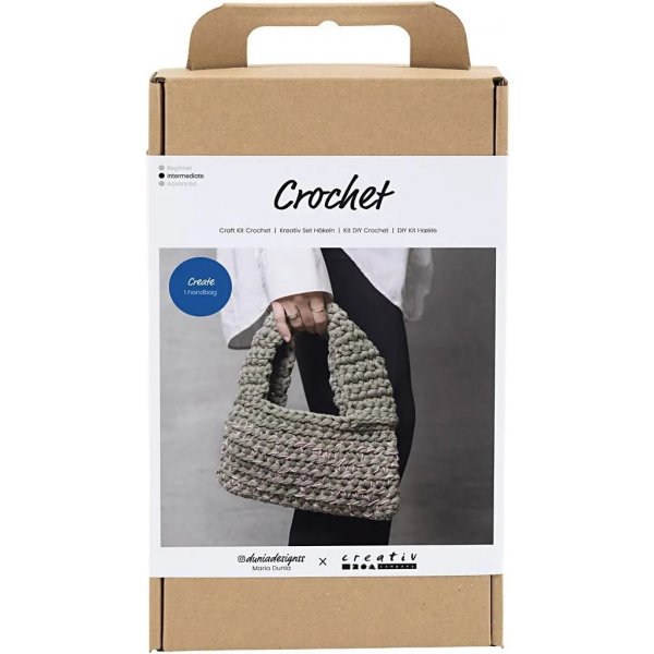 Kit DIY Crochet, vert olive, Sac solide