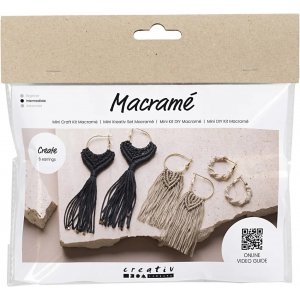 Mini Kit DIY Macramé, Boucles d'oreilles Mini Kit DIY Macramé, Boucles d'oreilles