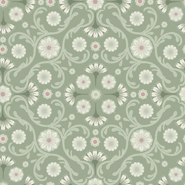 Tissu cir textile Malva vert clair