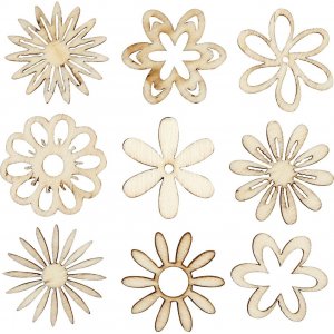 Décorations en bois - Fleurs - 45 pcs Décorations en bois - Fleurs - 45 pcs