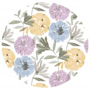 Bâche PVC Ronde Fleurs - Multi Bâche PVC Ronde Fleurs - Multi