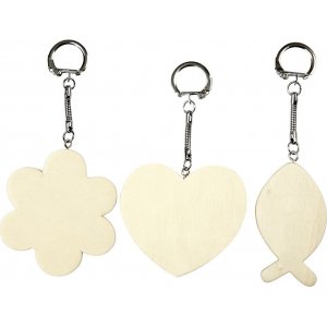 Porte-clés avec plaque en bois - 12 pcs Porte-clés avec plaque en bois - 12 pcs